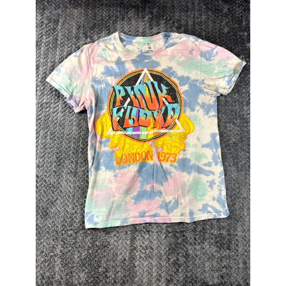 Pink Floyd 1973 London Tour T Shirt Mens Small Multicolor Tie‎ Dye Rock Band